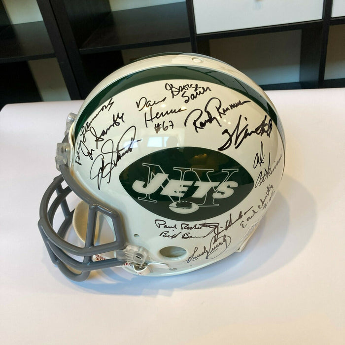 1969 New York Jets Super Bowl Champs Team Signed Authentic Helmet Steiner COA