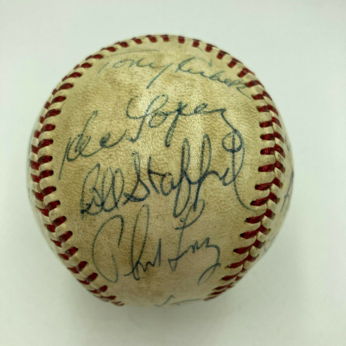 Mickey Mantle 1965 New York Yankees Team Signed Game Used Baseball JSA COA