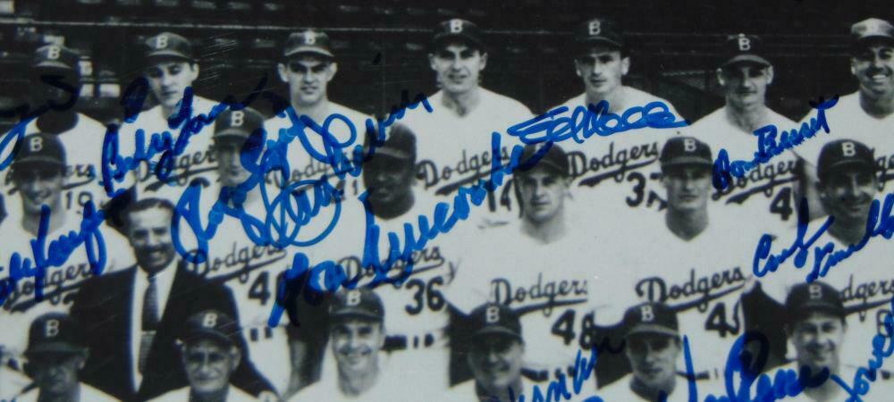 1955 Brooklyn Dodgers World Series Champs Team Signed Photo Roy Campanella JSA