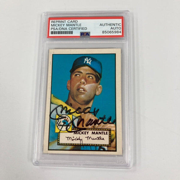 Mickey Mantle Signed 1952 Topps RC 1983 Topps Baseball Card PSA DNA Auto