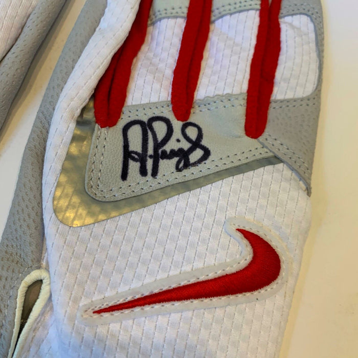 Albert Pujols Signed Game Issued Batting Gloves (2) JSA COA & Pujols COA