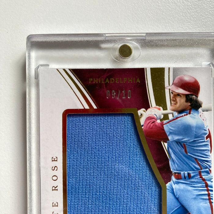 2014 Immaculate Collection Pete Rose #9/10 Jumbo Game Used Jersey Card