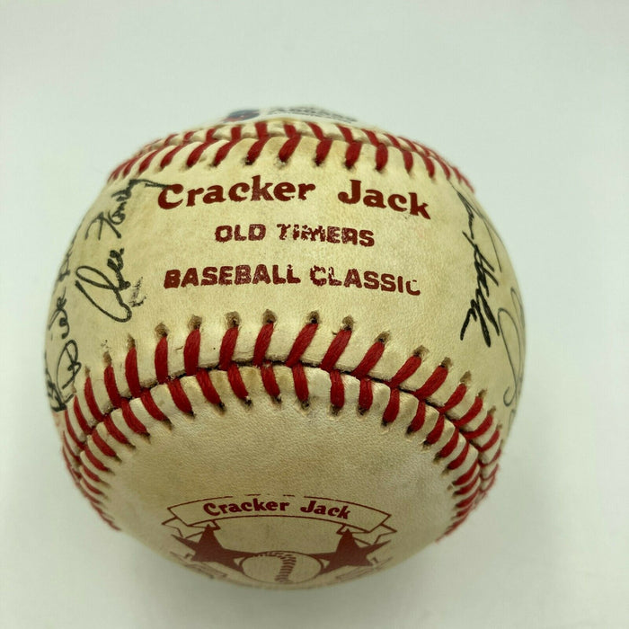 Hall Of Fame Multi Signed Cracker Jack Old Timers Game Baseball Beckett COA