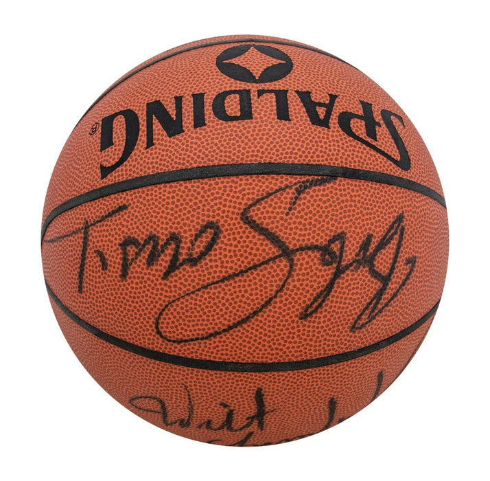 Wilt Chamberlain Kareem Abdul Jabbar NBA Legends Signed Basketball With JSA COA