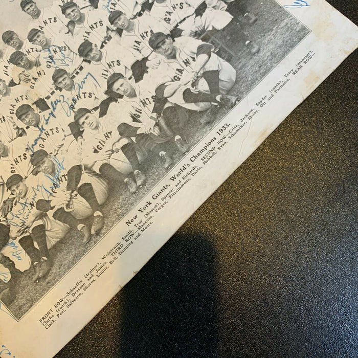 1933 New York Giants World Series Champs Team Signed Photo Mel Ott PSA DNA COA
