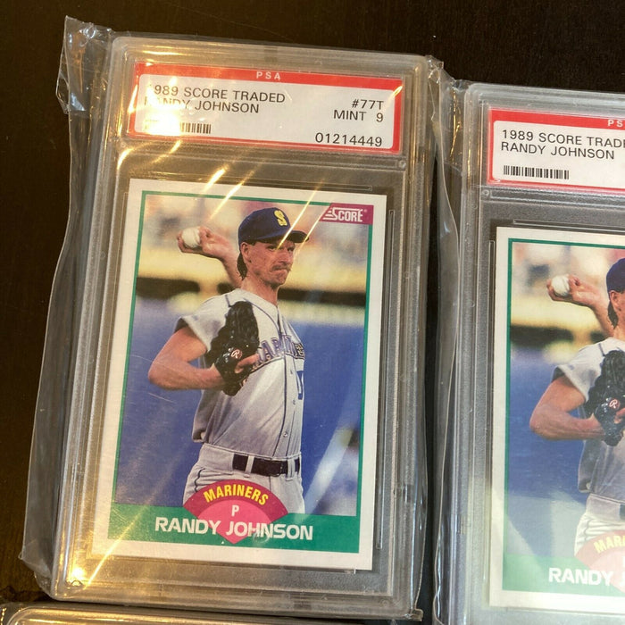 Lot Of (6) 1989 Score Traded Randy Johnson RC With (4) PSA 9 Mint