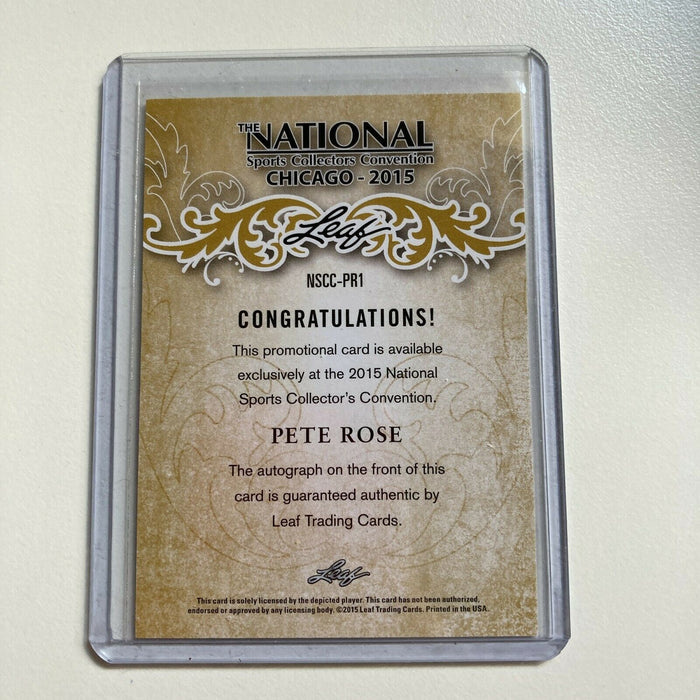 2015 Leaf National Convention Pete Rose Auto #2/3 Signed Baseball Card