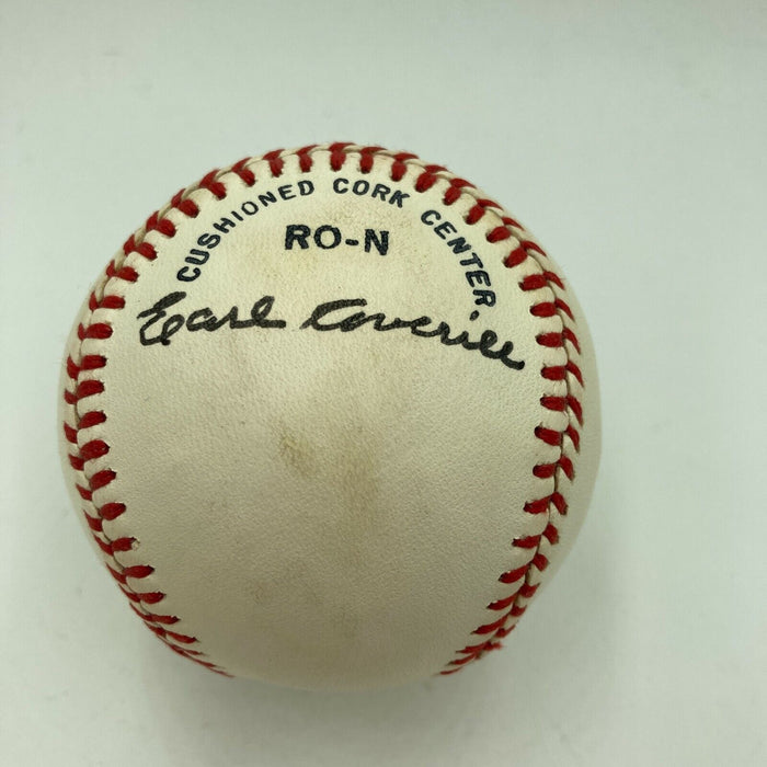 Earl Averill Single Signed Official National League Baseball With JSA COA