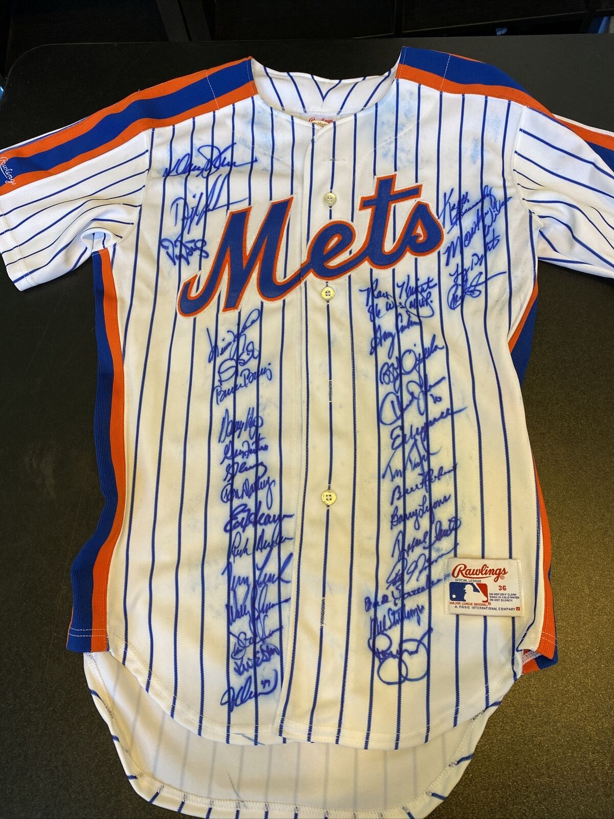 1986 New York Mets World Series Champs Team Signed Game Jersey