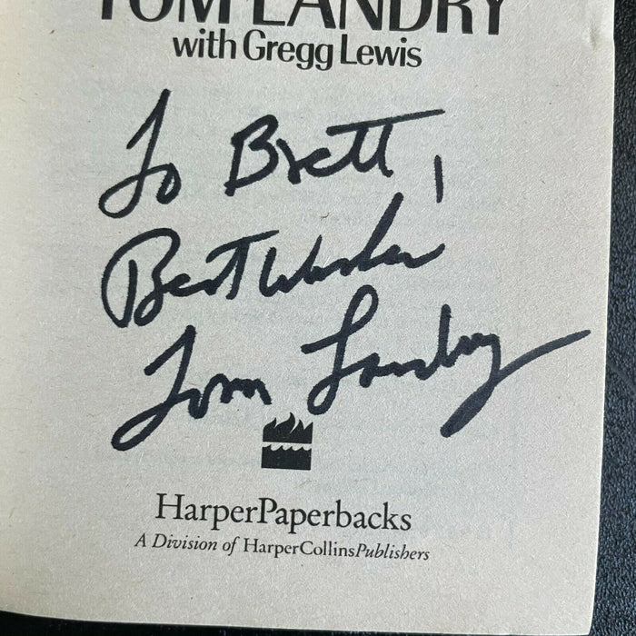 Tom Landry Signed Autographed Football Autobiography Book With JSA COA