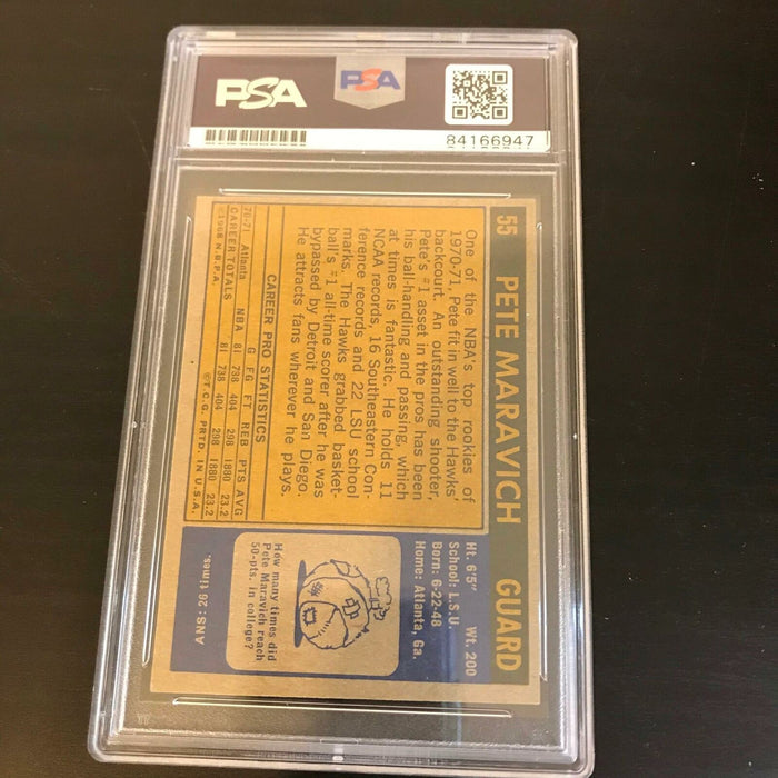 Rare 1971 Topps Pistol Pete Maravich Signed Autographed Basketball Card PSA DNA