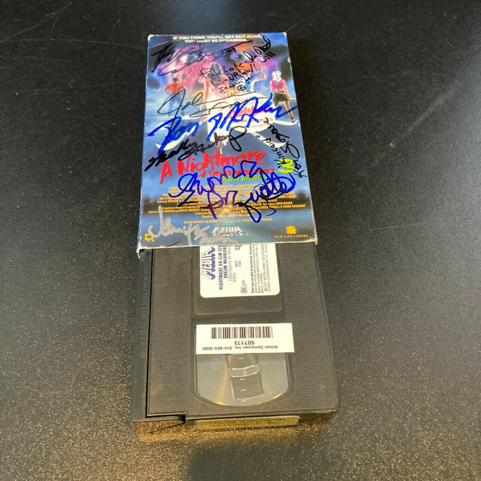 A Nightmare On Elm Street Cast Signed VHS Movie With 12 Signatures JSA COA