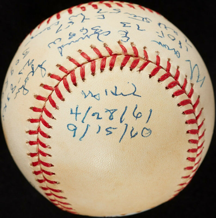 Warren Spahn Signed Heavily Inscribed Career STAT Baseball PSA DNA COA