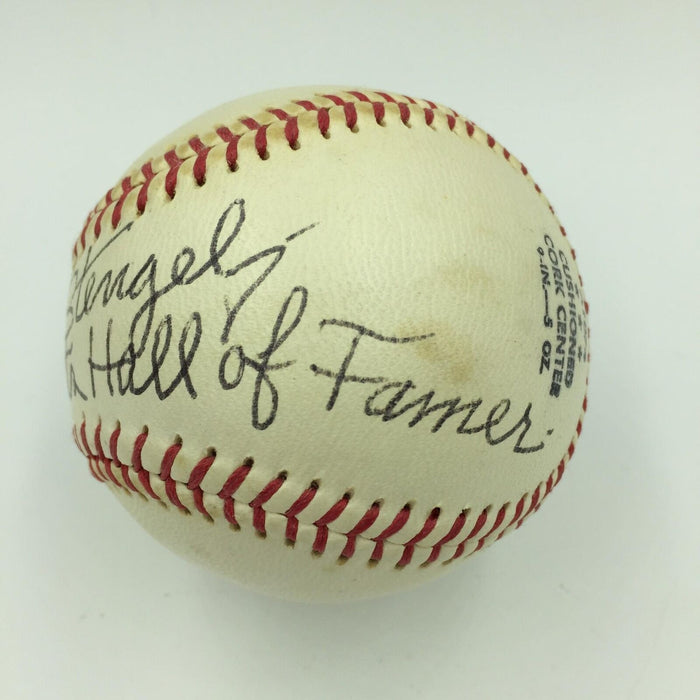 Beautiful Casey Stengel "Hall Of Fame" Single Signed Baseball With JSA COA