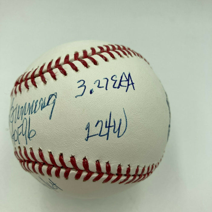 Jim Bunning Signed Heavily Inscribed STAT Major League Baseball PSA DNA COA
