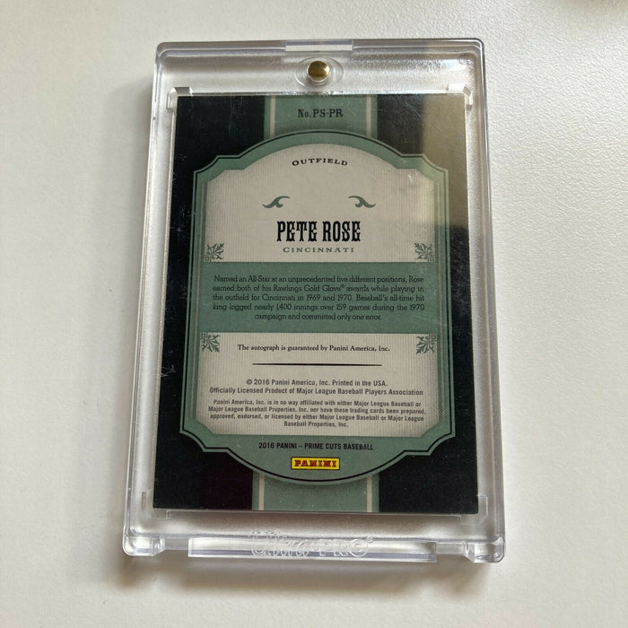 2016 Panini Prime Cuts Pete Rose #2/10 Signed Autographed Baseball Card Auto