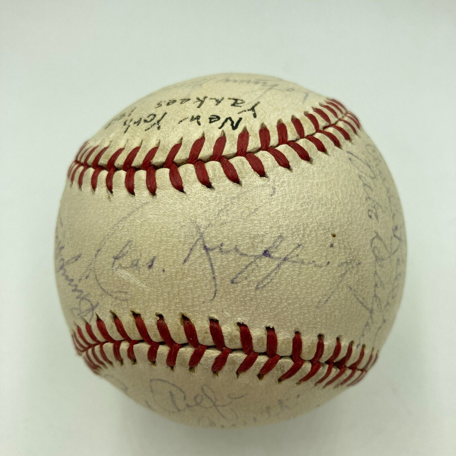 1939 World Champion New York Yankees Team-Signed Baseball PSA 25 Signatures