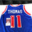 Isiah Thomas Signed Detroit Pistons STAT Jersey JSA COA DAMAGED