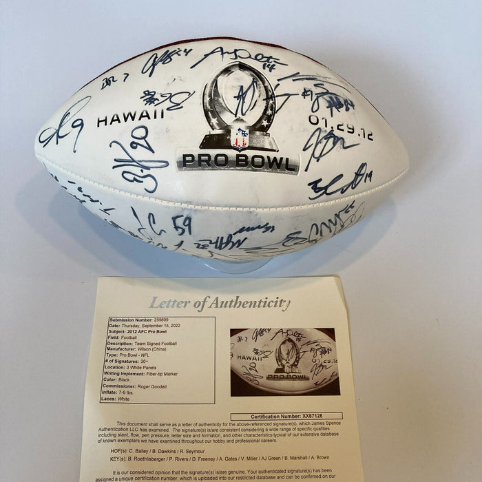 2012 Pro Bowl AFC Team Signed Football Ben Roethlisberger JSA COA