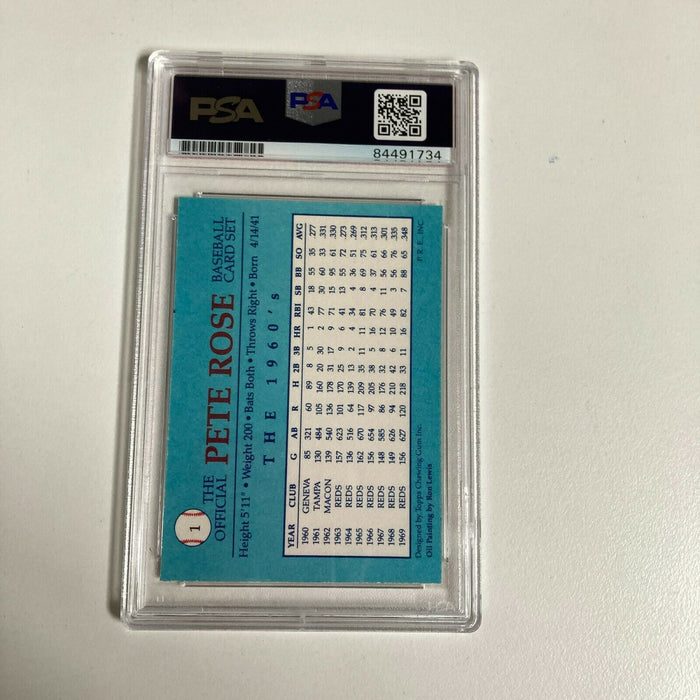 Pete Rose Signed Autographed Vintage Topps Baseball Card PSA DNA COA