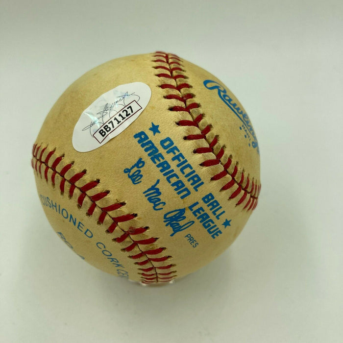 Edd Roush Single Signed Vintage American League Macphail Baseball With JSA COA