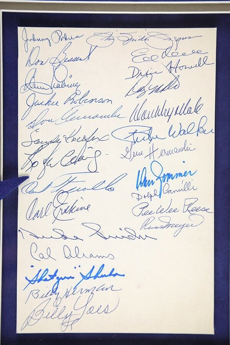 1955 Brooklyn Dodgers World Series Champs Team Signed Photo Jackie Robinson PSA