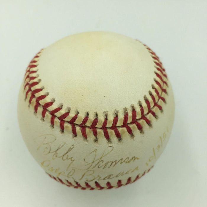 Bobby Thomson & Ralph Branca Shot Heard 'Round The World Signed Baseball PSA DNA