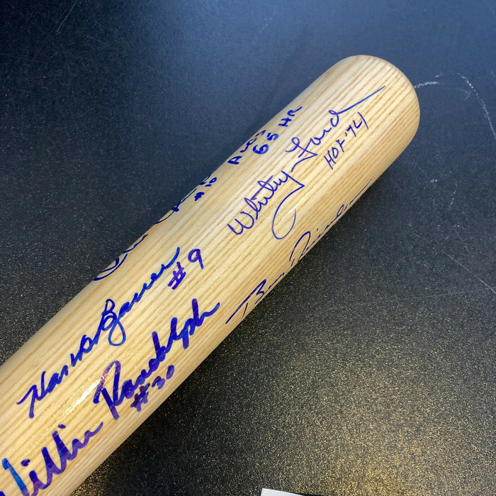 Whitey Ford Don Larsen 1950's New York Yankees Legends Signed Bat JSA COA