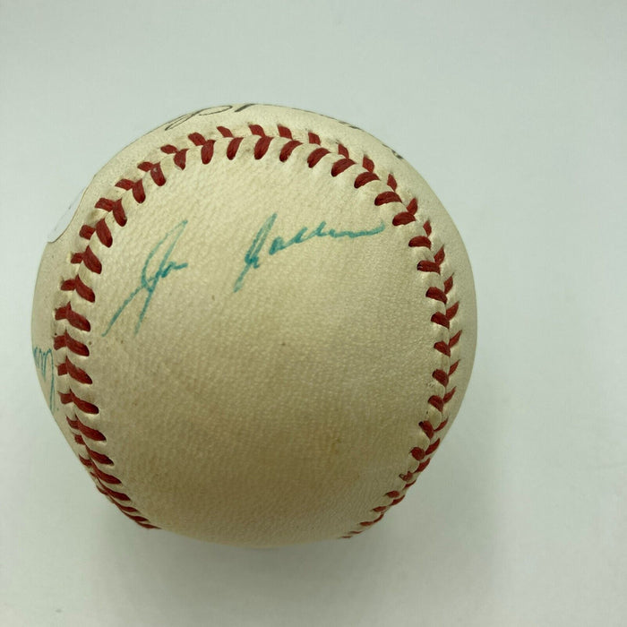Mickey Mantle Joe Dimaggio Casey Stengel Signed 1950's Baseball JSA COA