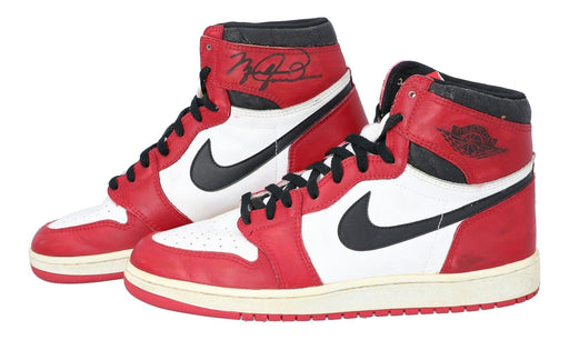 Michael Jordan Rookie Signed Pair Of 1985 Nike Jordan 1 Shoes Sneakers PSA & JSA