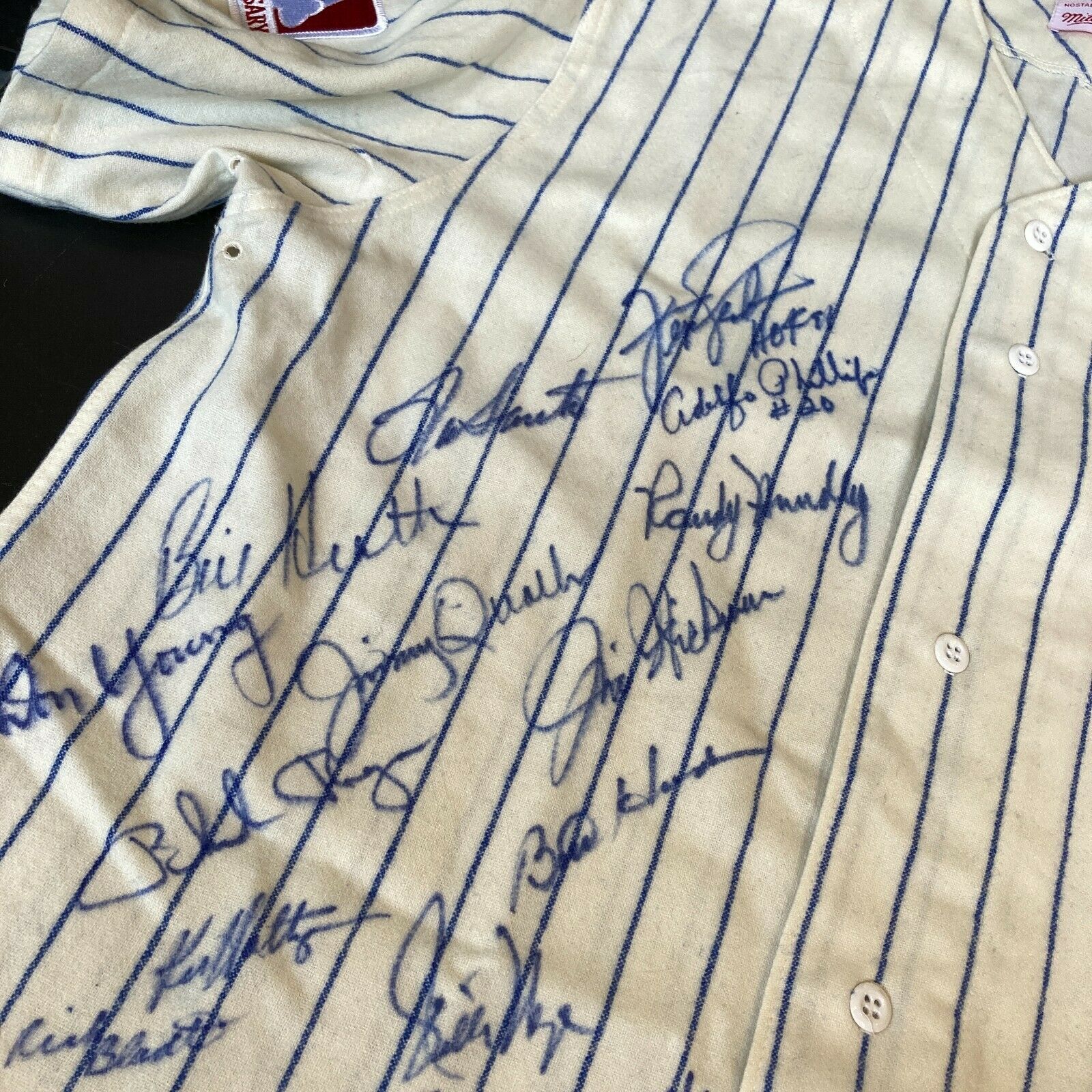 Autographed/Signed FERGIE JENKINS HOF Chicago Pinstripe Baseball Jersey JSA  COA
