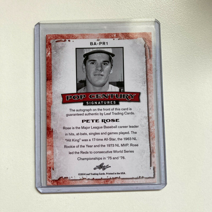 Leaf Pop Century Pete Rose Auto Signed Autographed Baseball Card