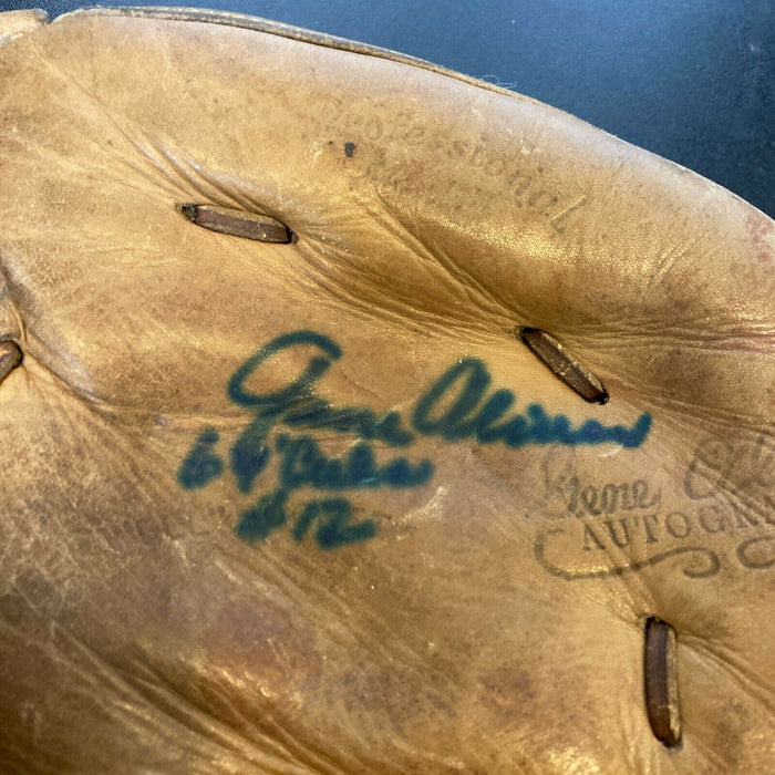 Gene Oliver Signed 1960's Game Model Baseball Glove Chicago Cubs JSA COA