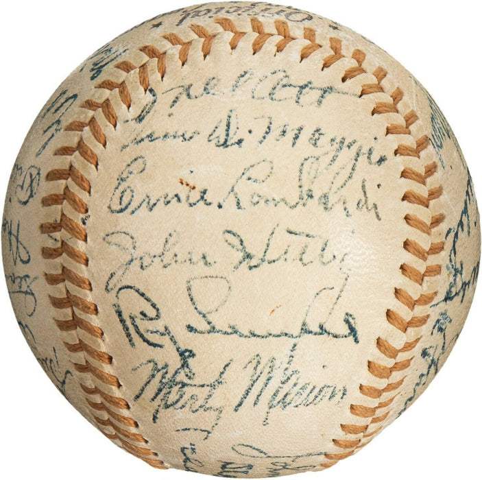 Rare 1943 All Star Game Team Signed Baseball Mel Ott Stan Musial PSA DNA COA