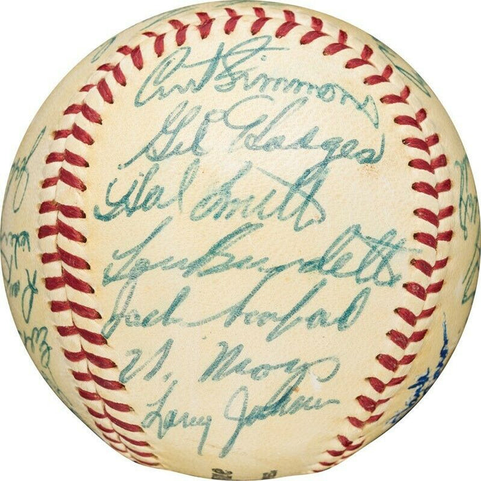 1957 All Star Game Team Signed Baseball Willie Mays Hank Aaron Ernie Banks JSA