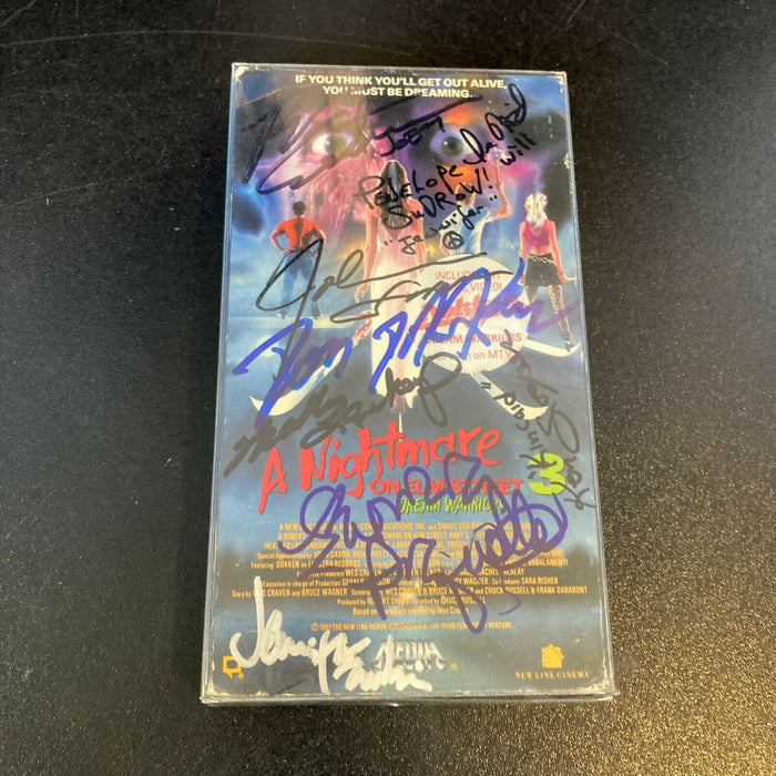 A Nightmare On Elm Street Cast Signed VHS Movie With 12 Signatures JSA COA