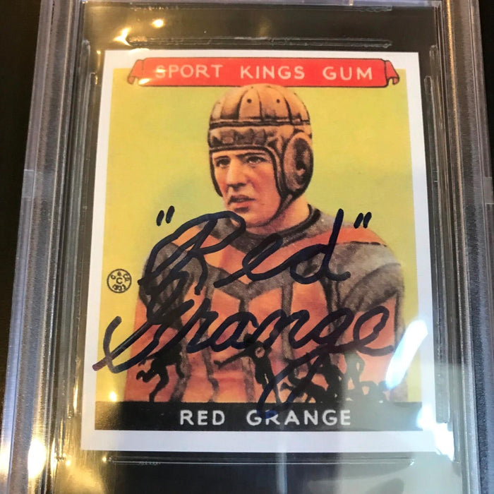 Red Grange Signed 1933 Goudey Sport Kings Rookie RC RP Card Beckett BGS COA RARE