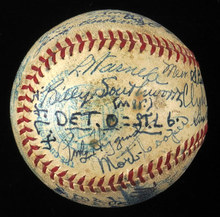 1942 St. Louis Cardinals World Series Champs Team Signed Game Used Baseball BAS