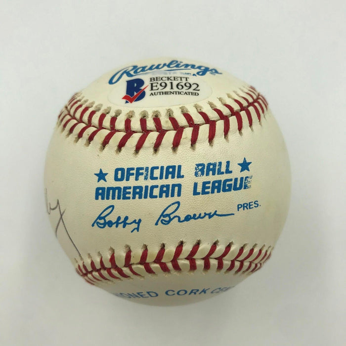 Rare Gene Kelly Single Signed American League Baseball Beckett COA Celebrity