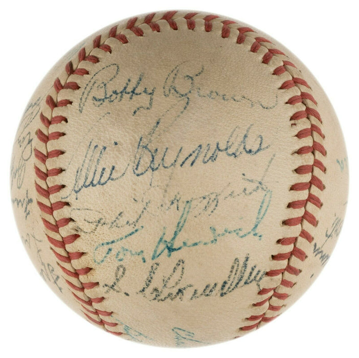 1947 New York Yankees World Series Champs Team Signed Baseball Joe Dimaggio PSA
