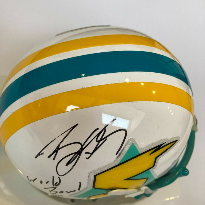 Bill Goldberg "World Bowl Champs" Signed Mini Football Helmet JSA COA