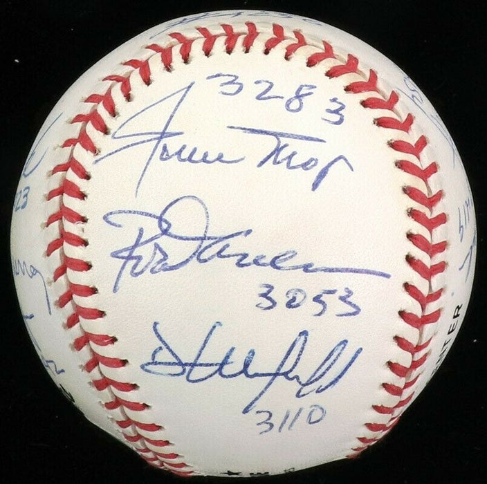 Beautiful 3,000 Hit Club Signed Baseball With Hit Totals Willie Mays PSA DNA COA