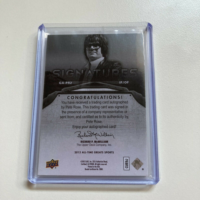 2012 Upper Deck All Time Greats Signatures Pete Rose 1/1 Auto True One Of One