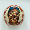 Willie Mays Signed Vintage National League Feeney Portrait Art Baseball PSA DNA