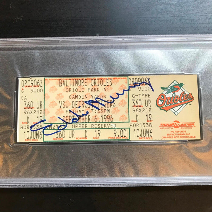 Eddie Murray 500th Home Run Signed Ticket September 6, 1996 PSA DNA COA Auto