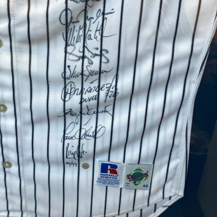 1999 Yankees Team Signed World Series Jersey Derek Jeter Mariano Rivera JSA COA