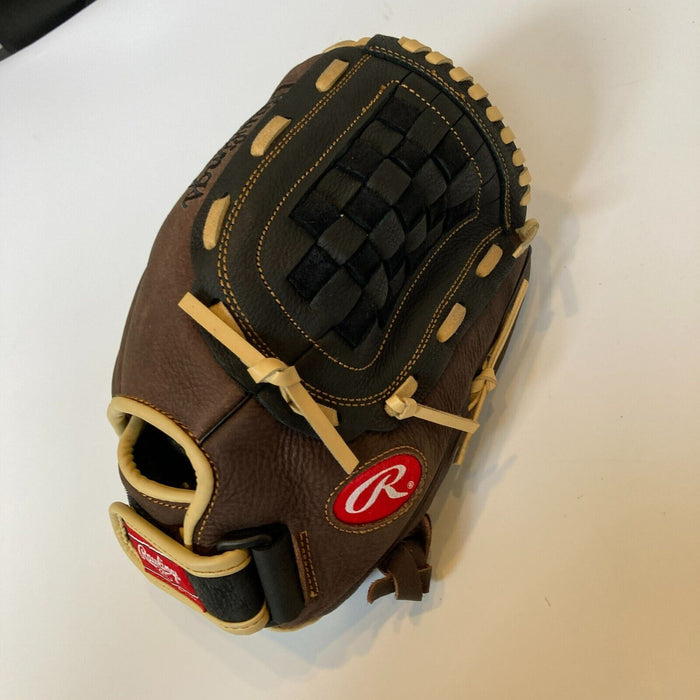 Jose Canseco Signed Heavily Inscribed Career STAT Baseball Glove Beckett Holo