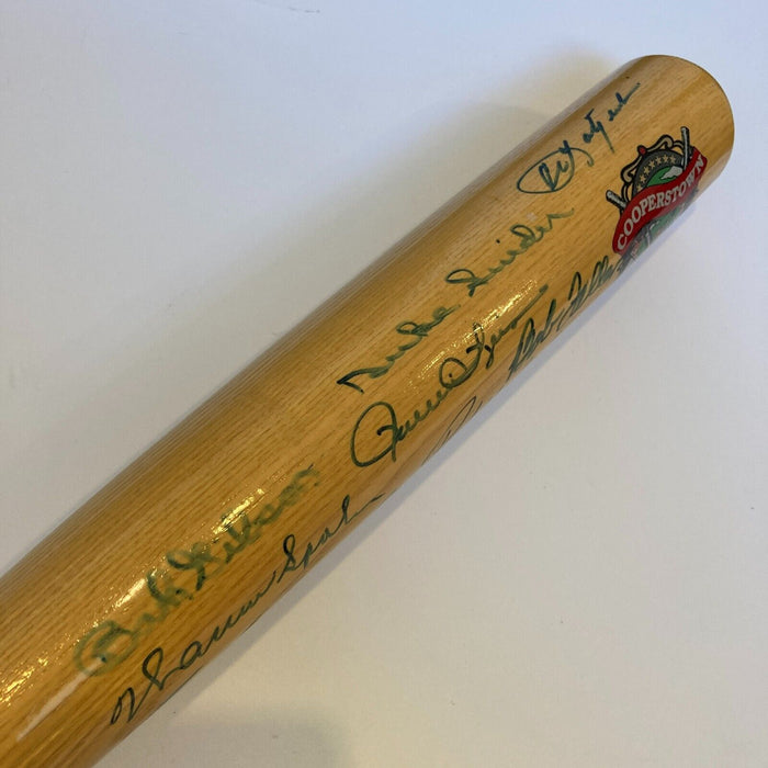 Hank Aaron Ernie Banks Hall Of Fame Multi Signed Baseball Bat JSA COA