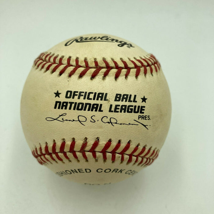Lou Brock HOF 1985 Signed National League Baseball UDA Upper Deck Hologram