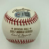 George Springer Signed Heavily Inscribed STATS 2017 World Series Baseball